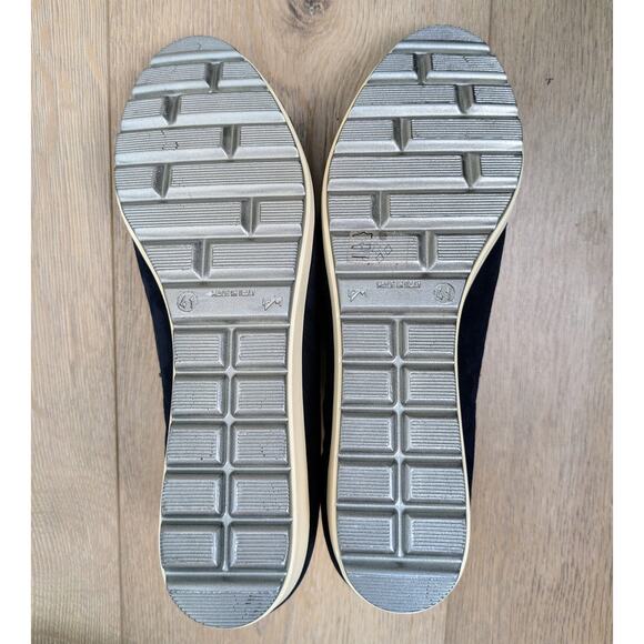 Sheridan Mia Suede Sneakers 9.5 Blue Leather Wedge Heel 80s Retro Lace Up Comfy - Picture 6 of 9